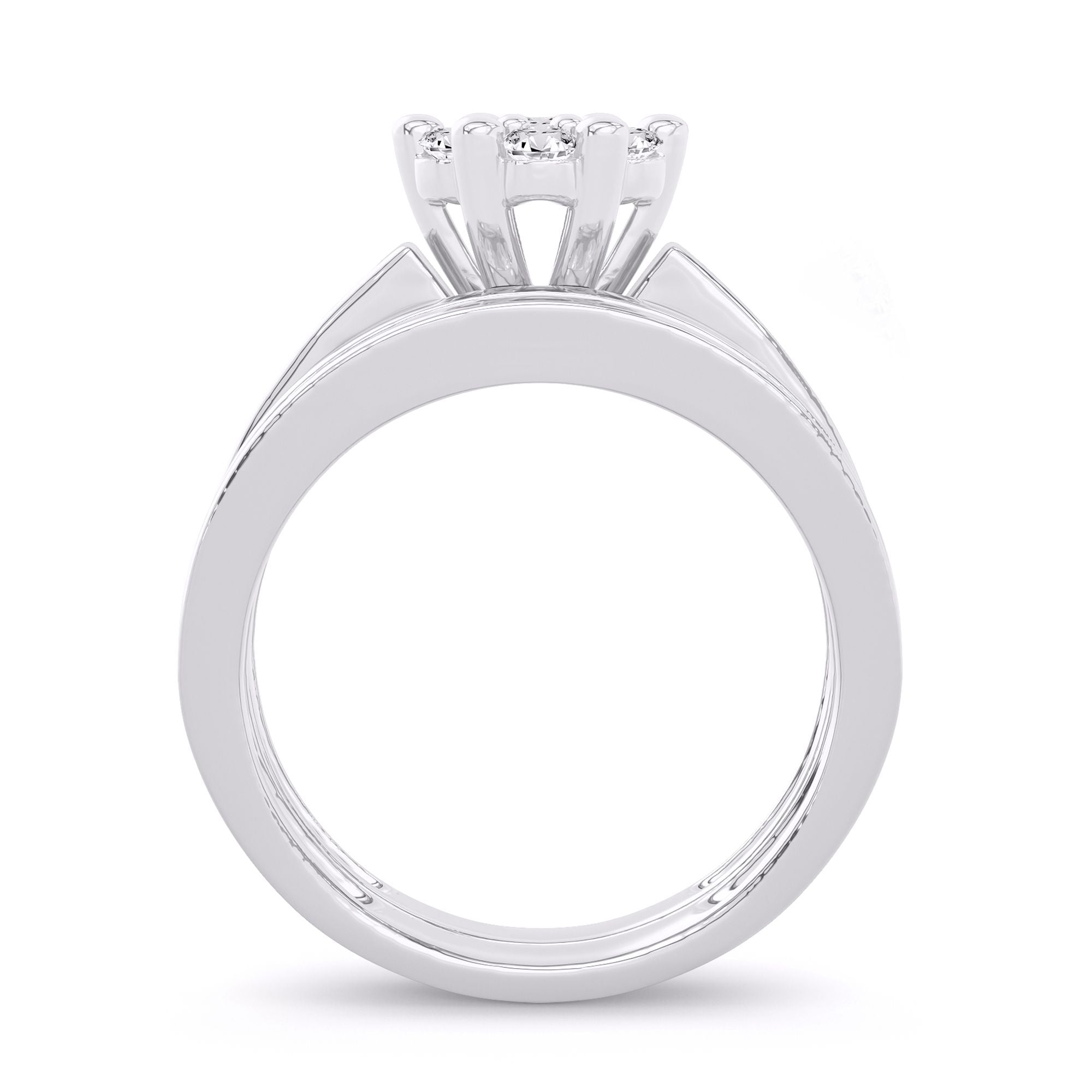 14K White Gold Elegant 1.00Ct Diamond Bridal Ring
