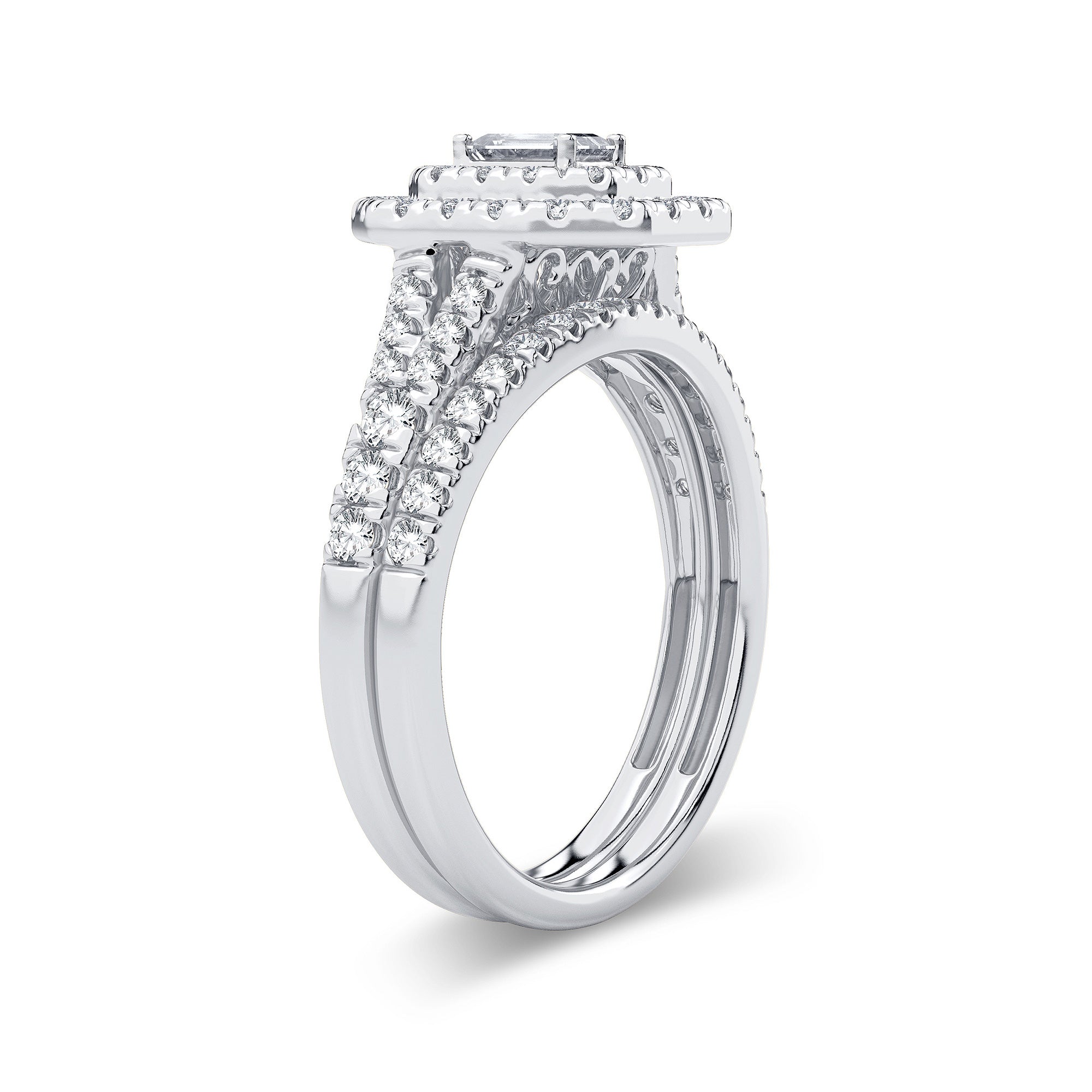 14K White Gold Beautiful 1.00Ct Diamond Bridal Ring