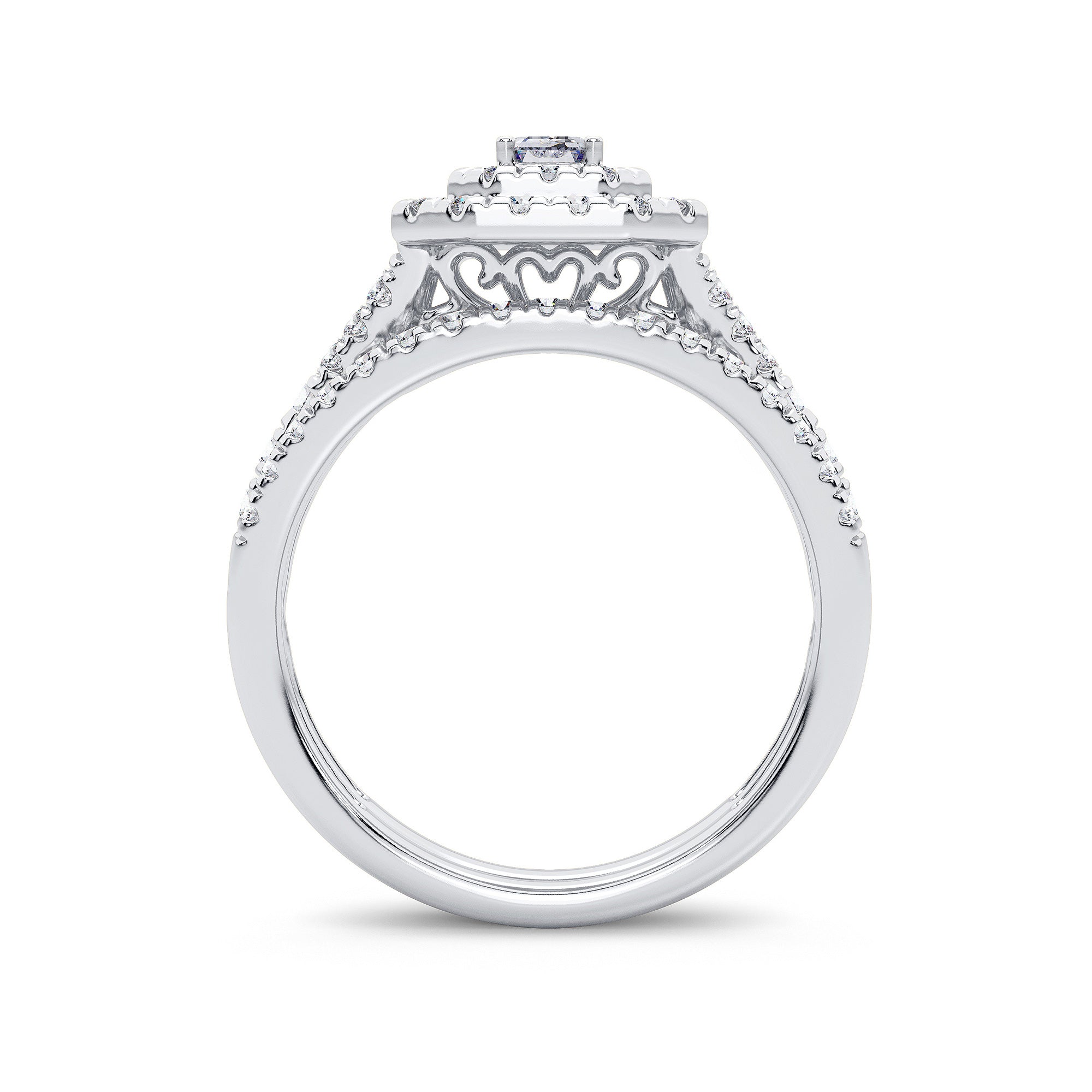 14K White Gold Beautiful 1.00Ct Diamond Bridal Ring