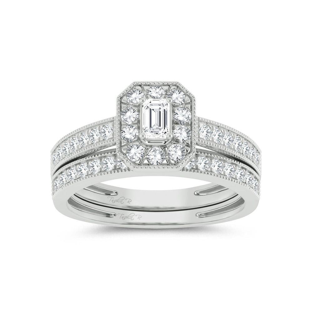 14K White Gold 0.68Ct Diamond Bridal Ring