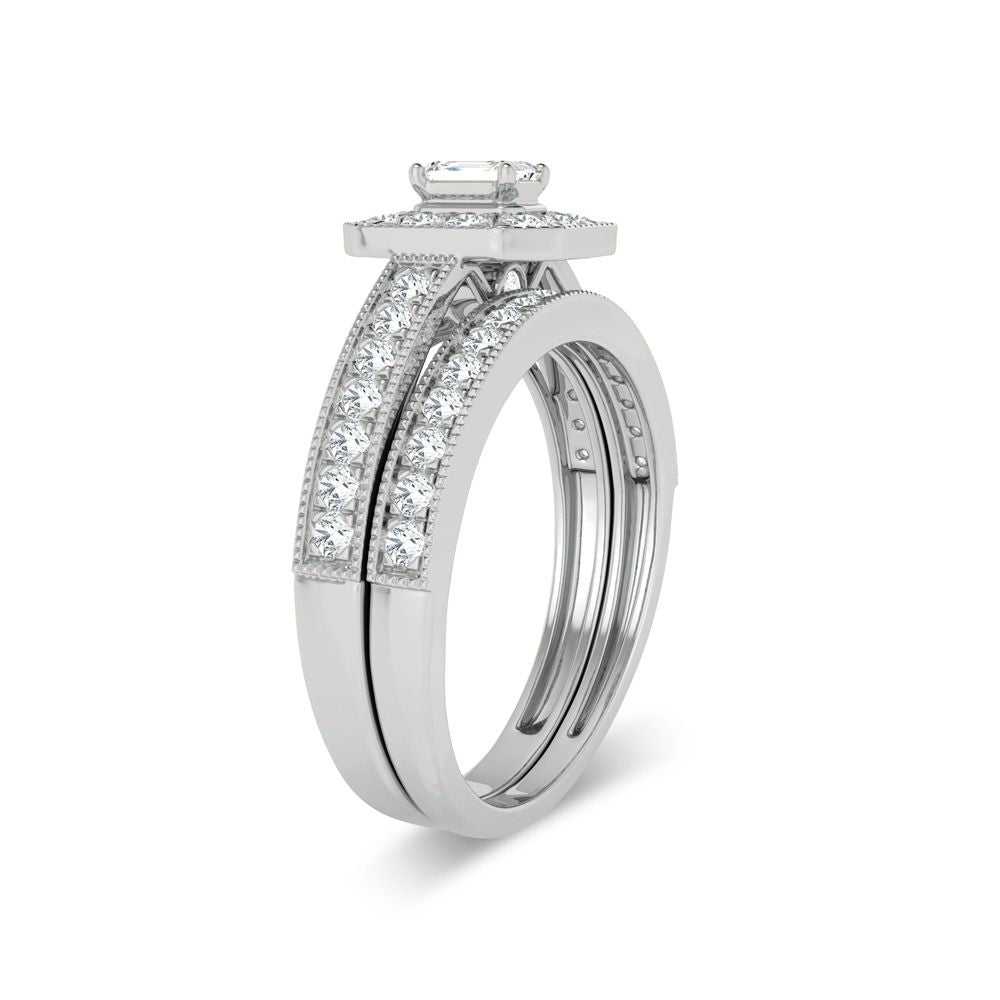 14K White Gold 0.68Ct Diamond Bridal Ring