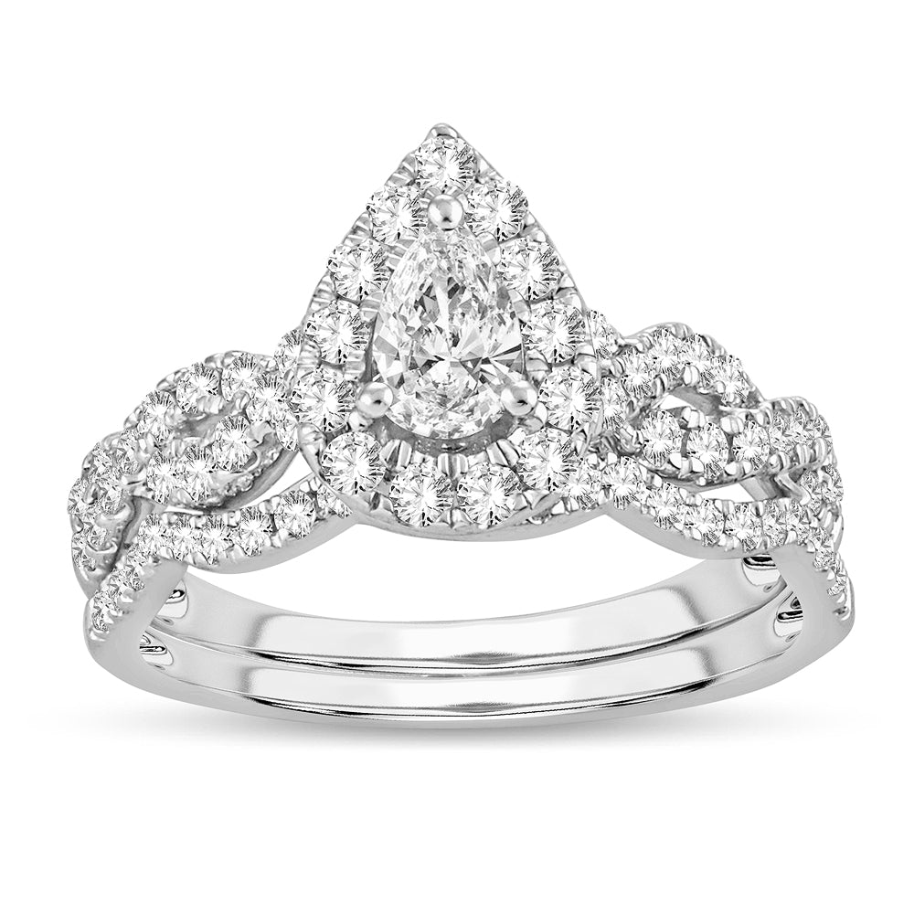 14K White Gold Elegant 1.00Ct Diamond Bridalring