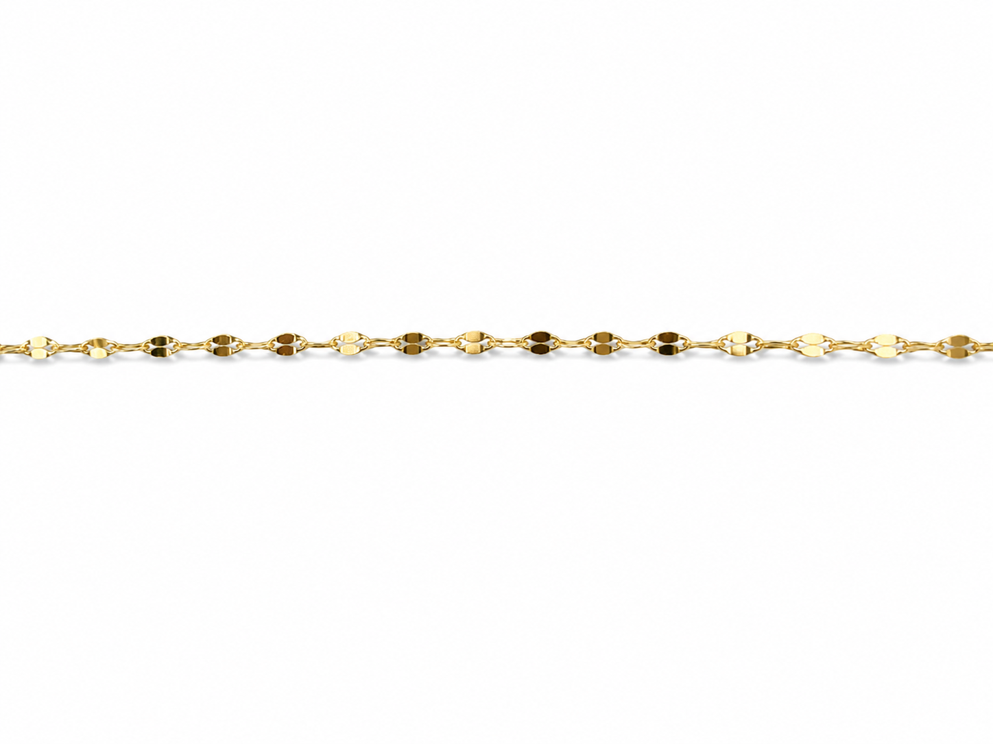 10KT Yellow Gold 1.5 MM Mirror Link Bracelet