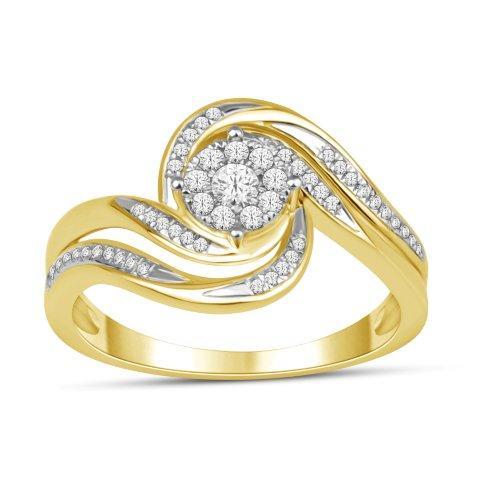 14K Yellow Yellow Gold Ladies Ring With 0.25 Ct Round Diamonds