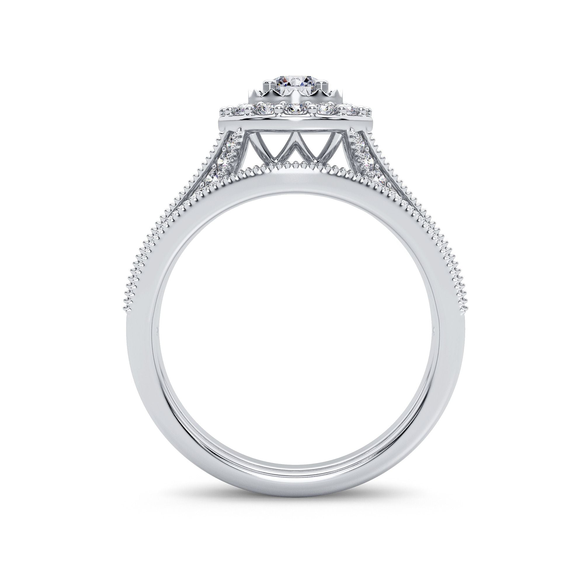 14K White Gold Gorgeous 1.00Ct Diamond Bridal Ring
