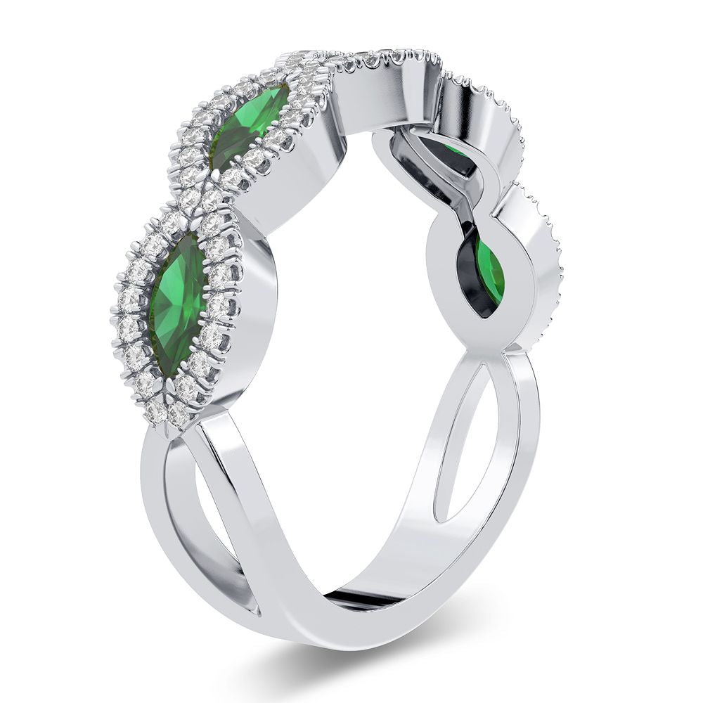 14K White Gold Exquisite 0.20Ct Diamond Band