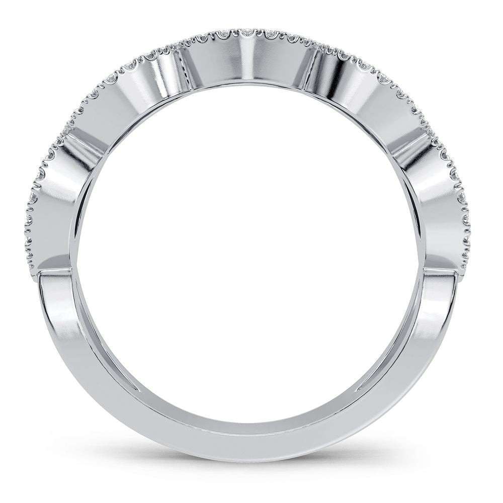 14K White Gold Exquisite 0.20Ct Diamond Band