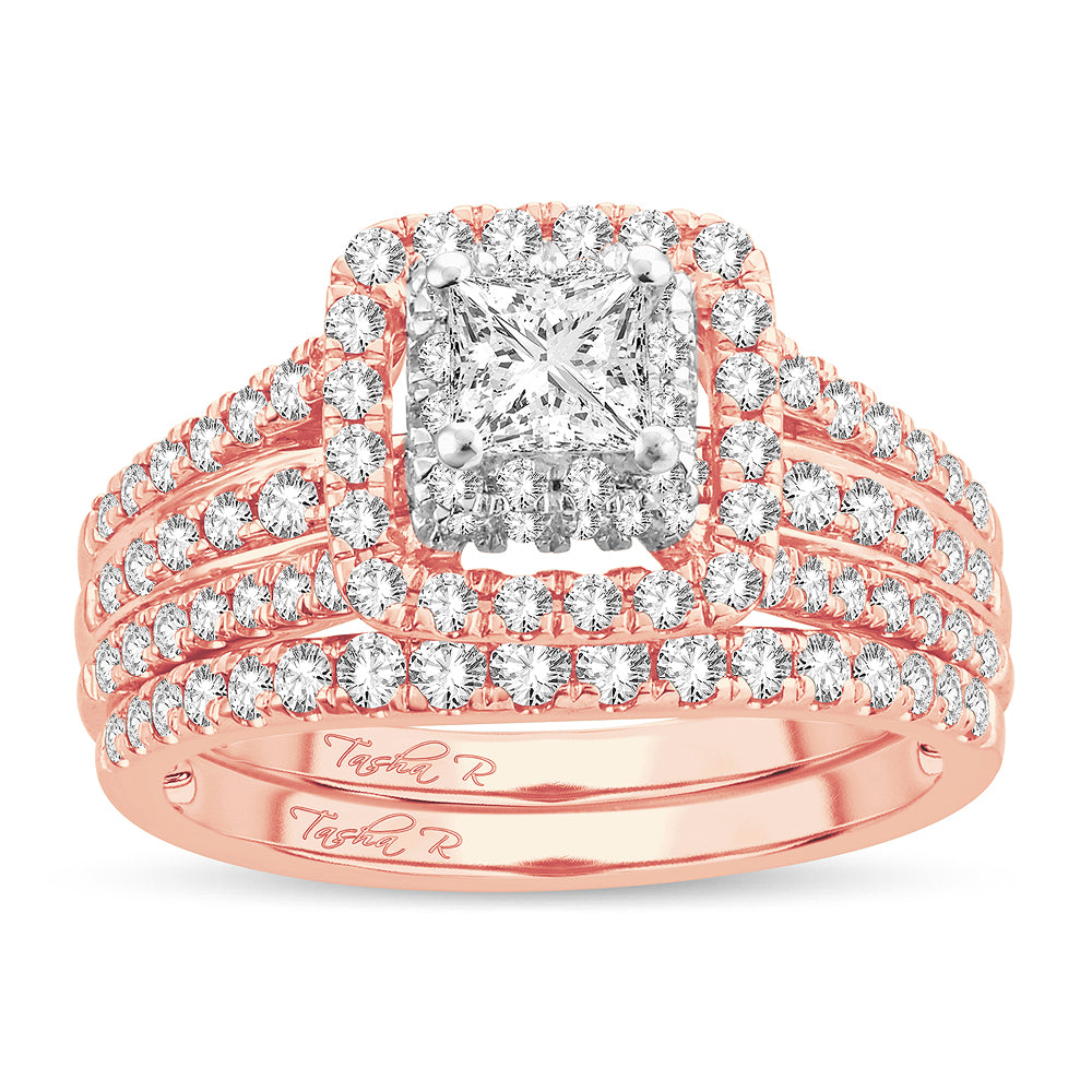 14K Rose Gold Beautiful  1.50Ct  Diamond  Bridal  Ring