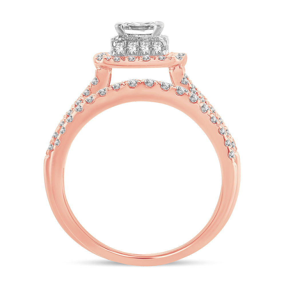 14K Rose Gold Beautiful  1.50Ct  Diamond  Bridal  Ring