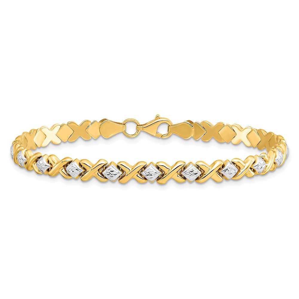 10K Yellow Gold With Rhodium D/C Bracelet