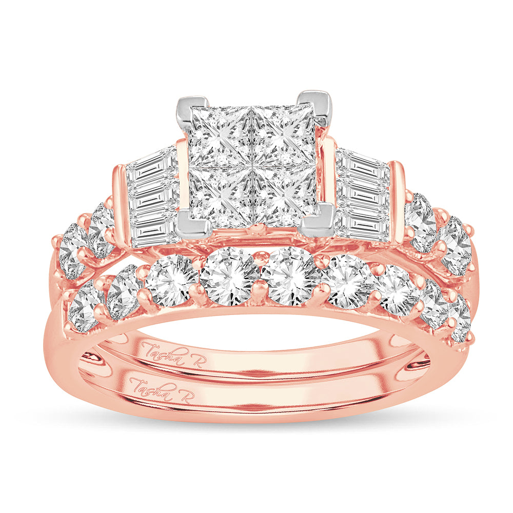 14K Rose Gold Magnifcnet  2.00Ct Diamond Bridal  Ring
