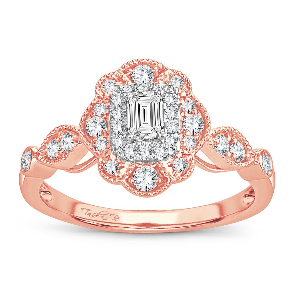 14K Rose Gold Magnifcnet 0.50Ct Diamond Ring