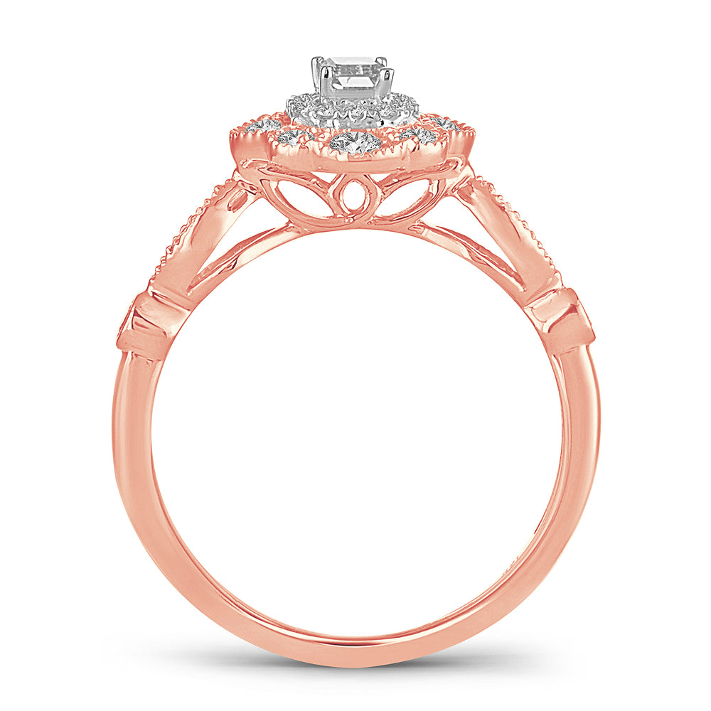 14K Rose Gold Magnifcnet 0.50Ct Diamond Ring