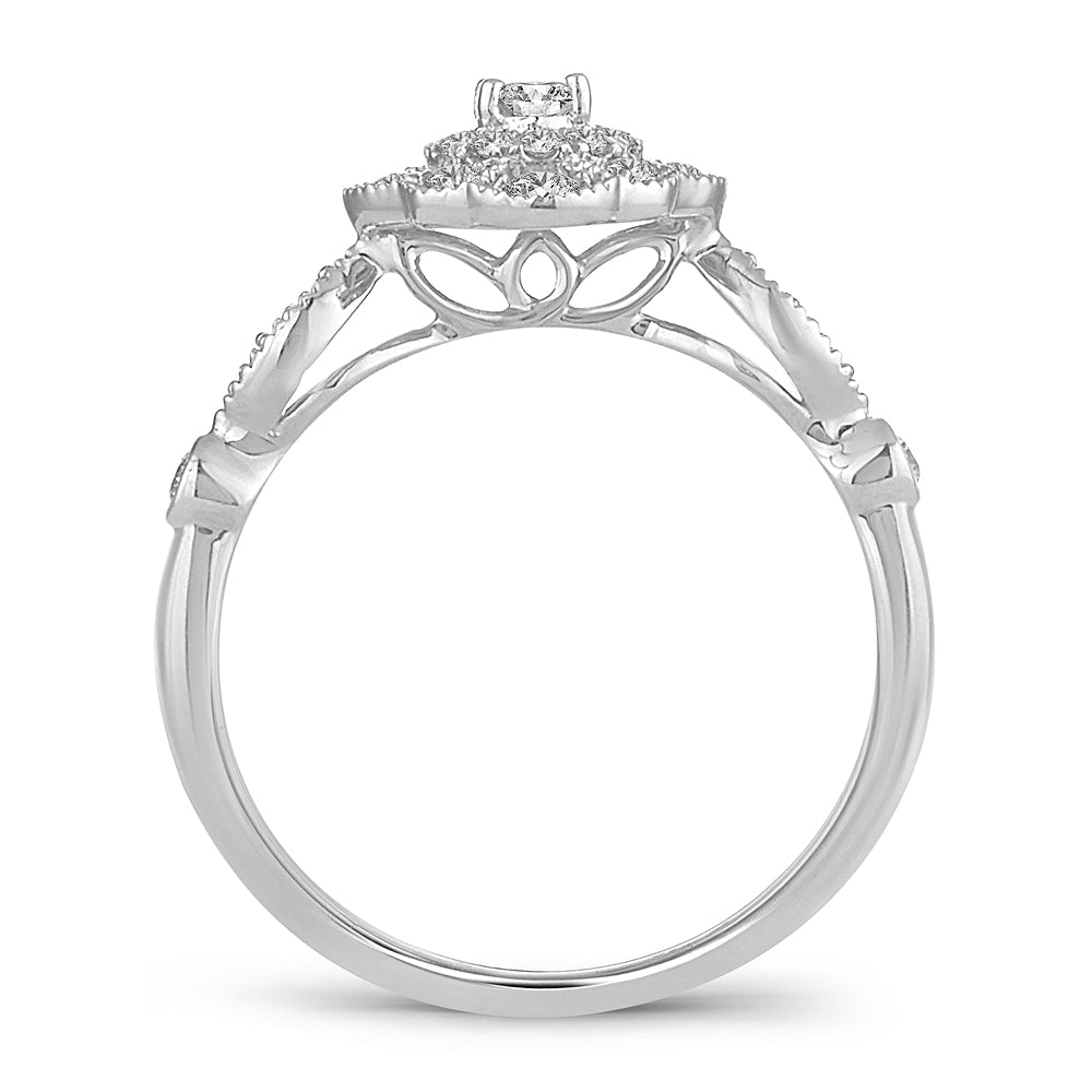14K White Gold Dazzling 0.50Ct Diamond Ring