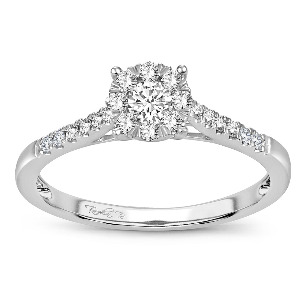 14K White Gold Magnifcnet 0.35Ct Diamond Ring