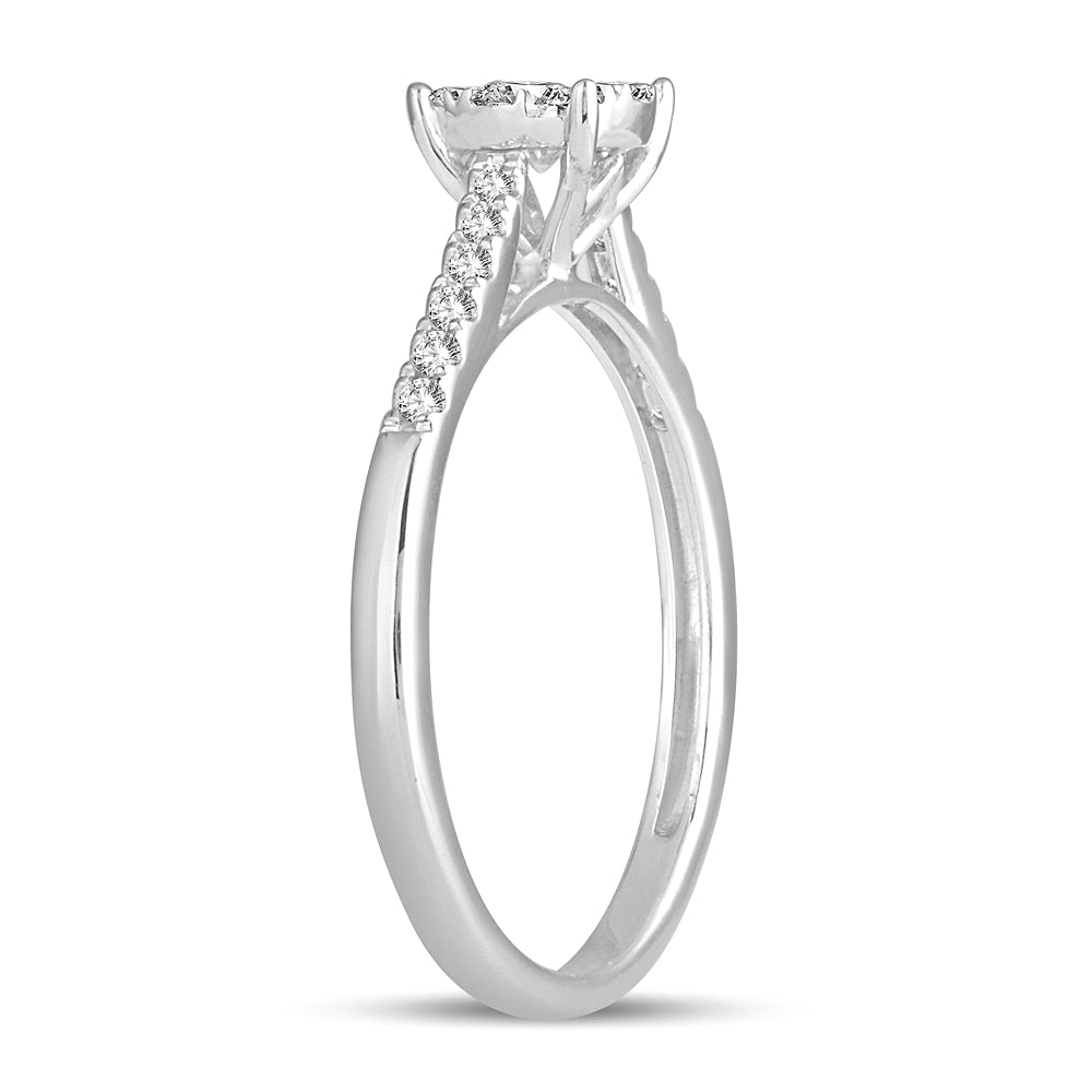 14K White Gold Magnifcnet 0.35Ct Diamond Ring