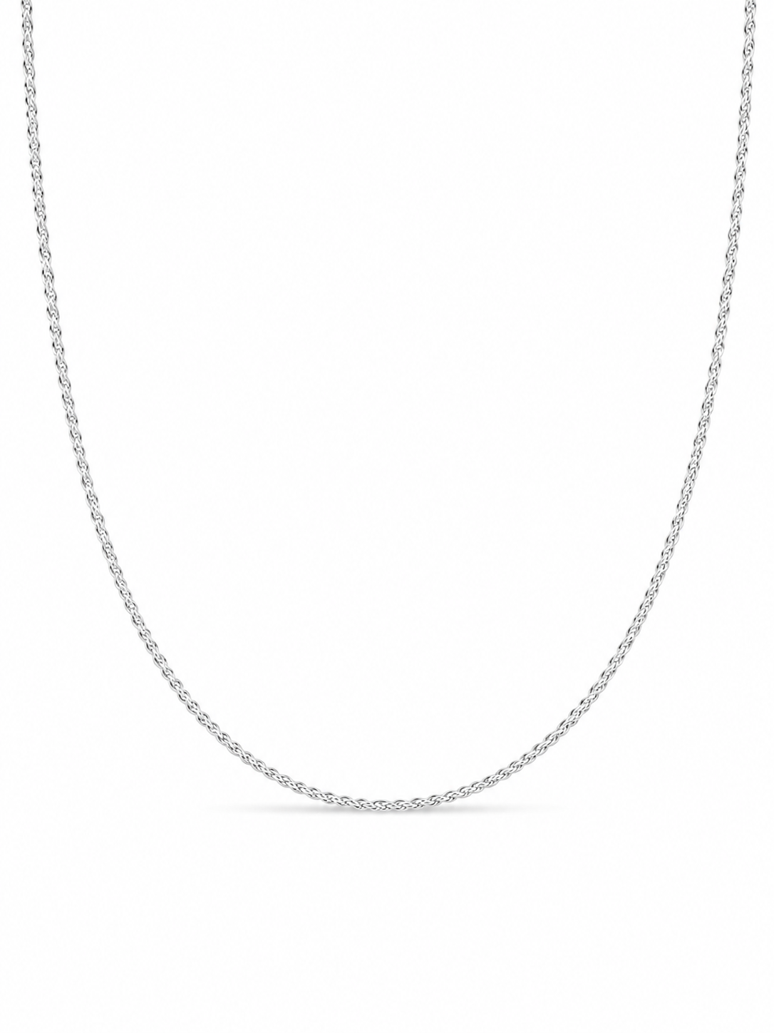 14KT White Gold Diamond Cut 1 MM Wire Necklace