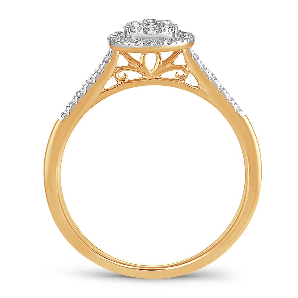 14K Yellow Gold Magnifcnet 0.33Ct Diamond Ring