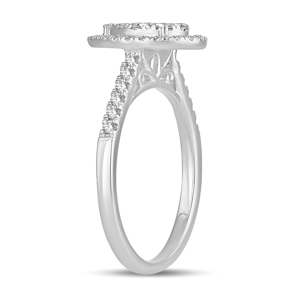 14K White Gold Exquisite 0.50Ct Diamond Ring
