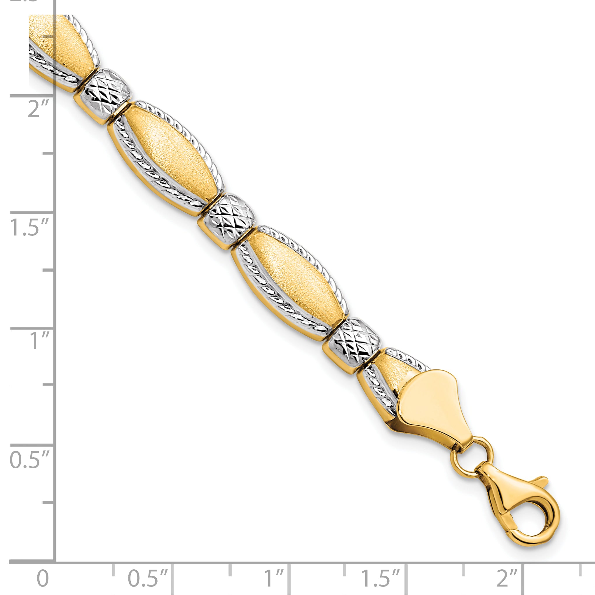 10K w/Rhodium D/C Bracelet