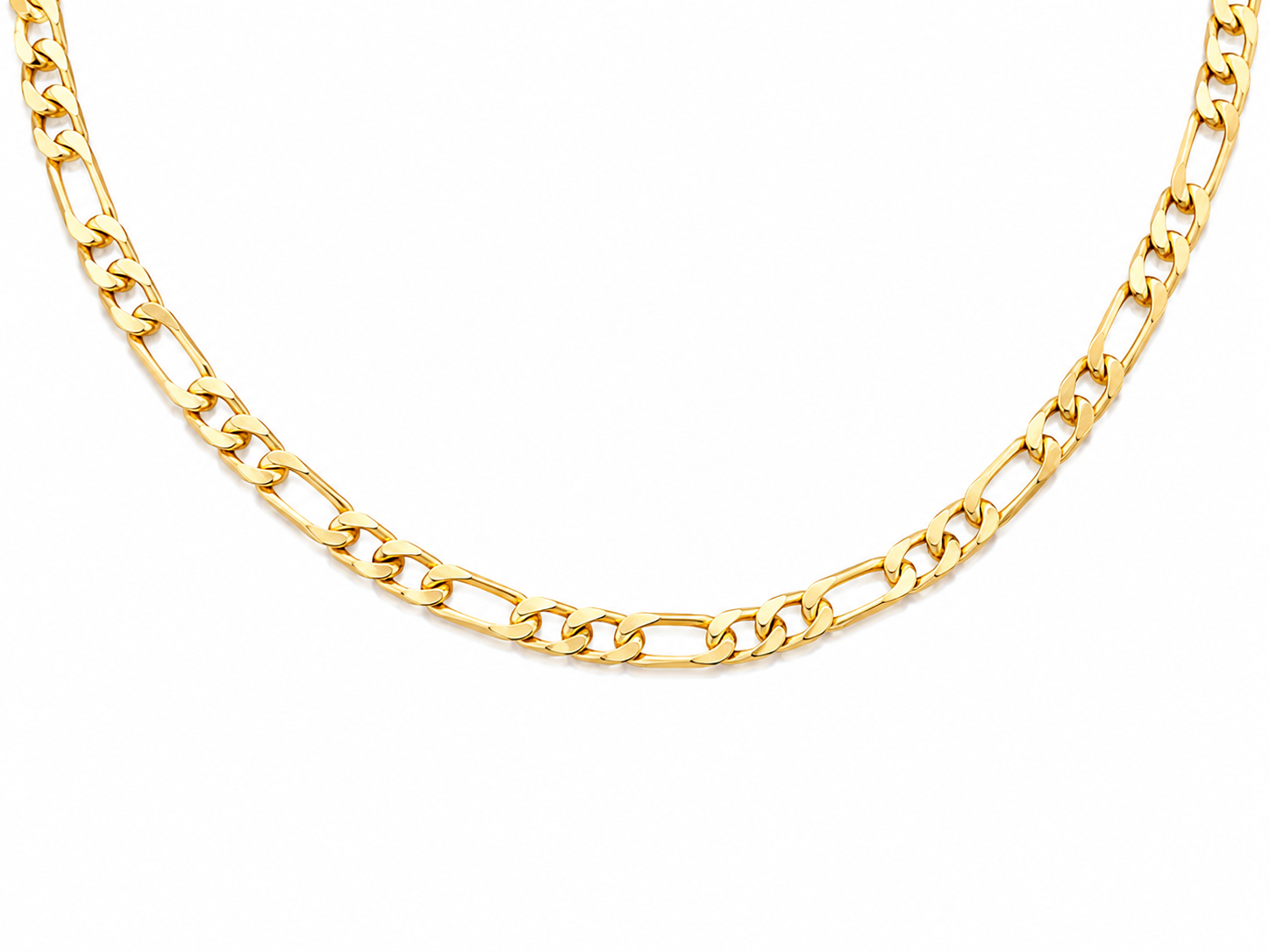 10KT Hollow Yellow Gold 5.5 MM Figaro Link Chain