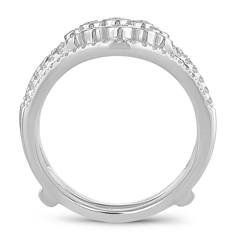 14K White Gold Beautiful 0.50Ct Diamond Ring Guard