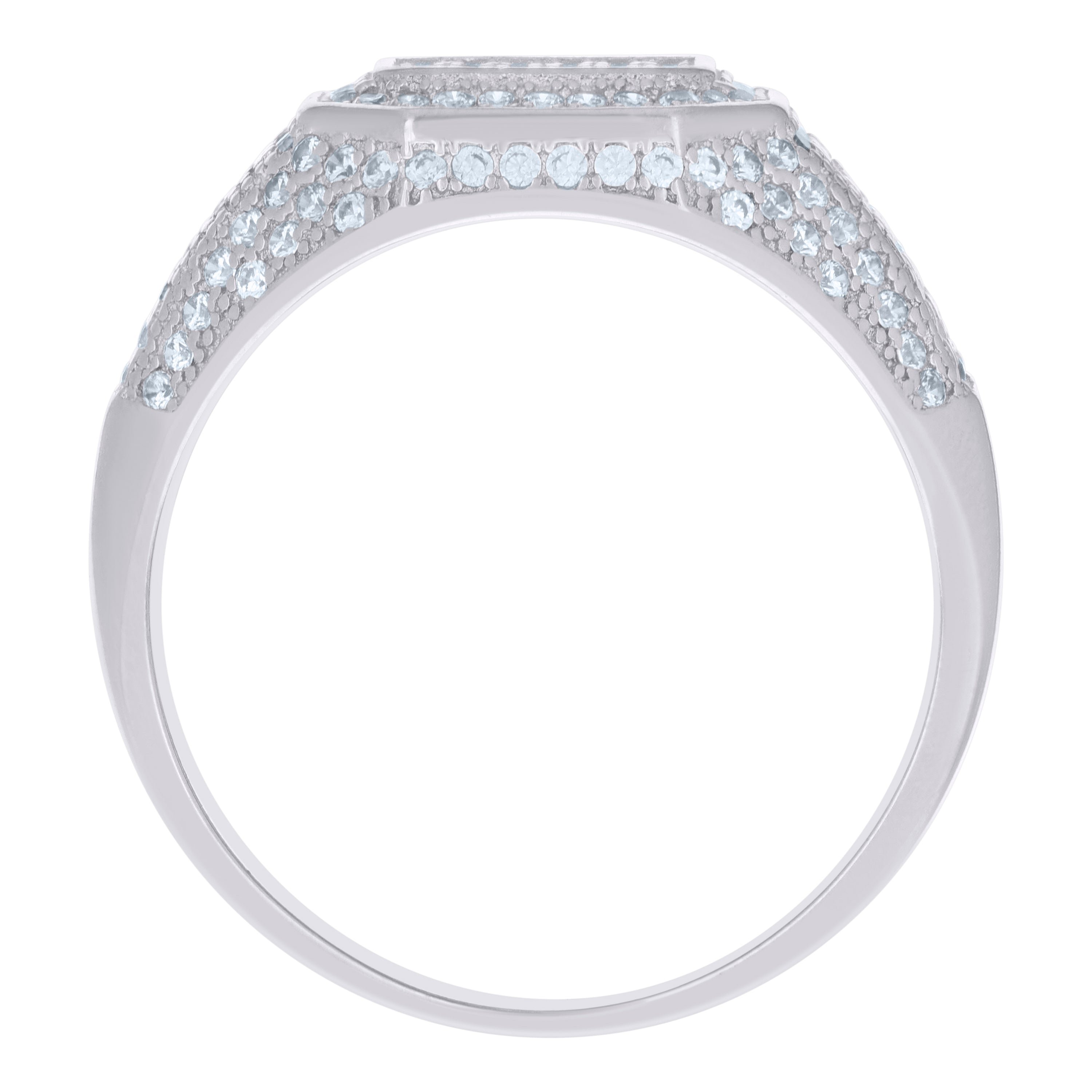 925 Sterling Silver White Mens Cubic-Zirconia Fashion Ring