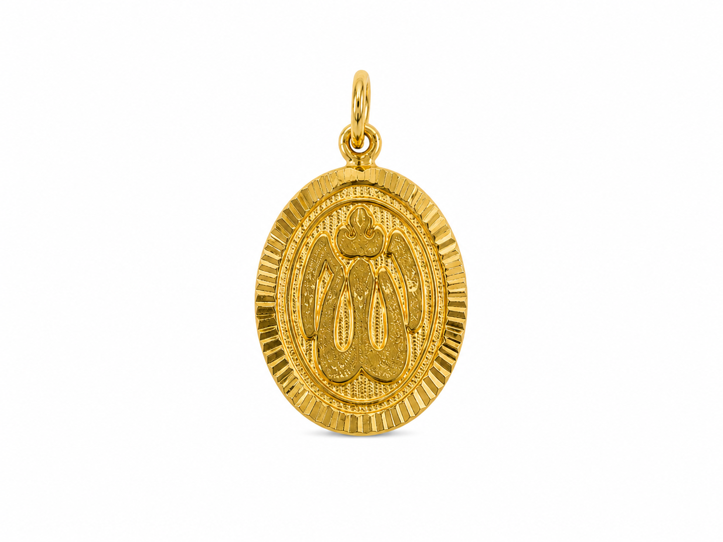 22KT Allah Script Yellow Gold Pendant [A1B6]