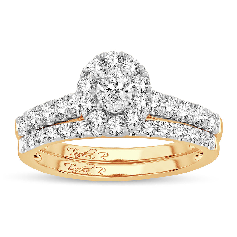 14K Yellow Gold Dazzling 1.00Ct Fancy Cut Bridal Ring