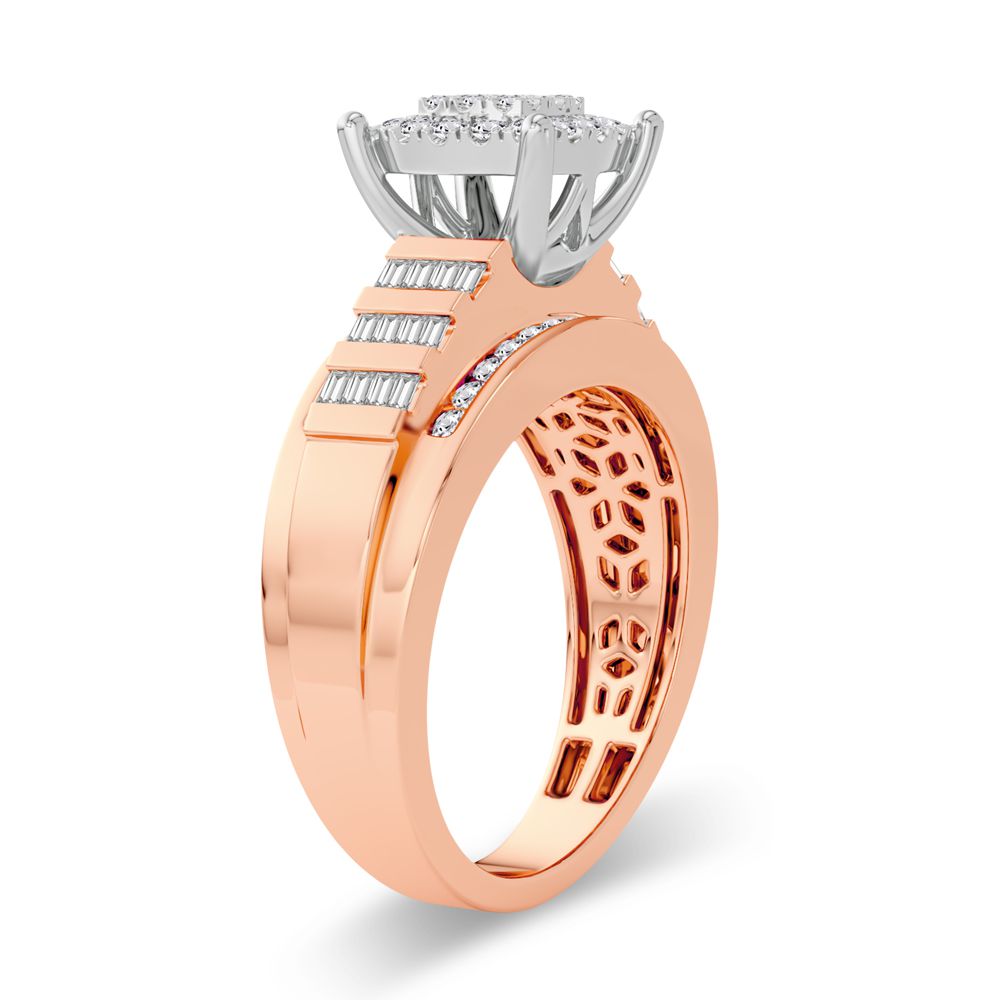 10K Rose Gold Dazzling 0.50Ct Diamond Ring