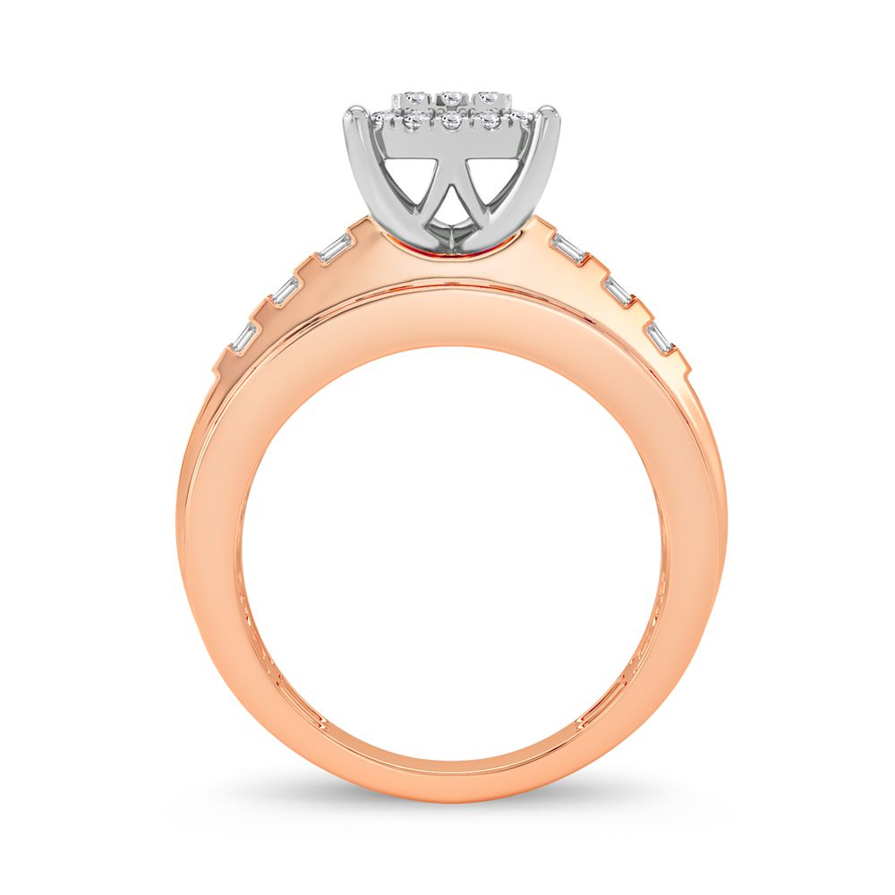 10K Rose Gold Dazzling 0.50Ct Diamond Ring