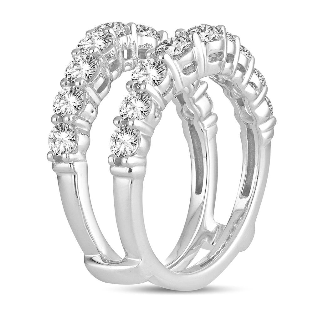 14K White Gold Dazzling 2.00Ct Diamond Rnig Guard