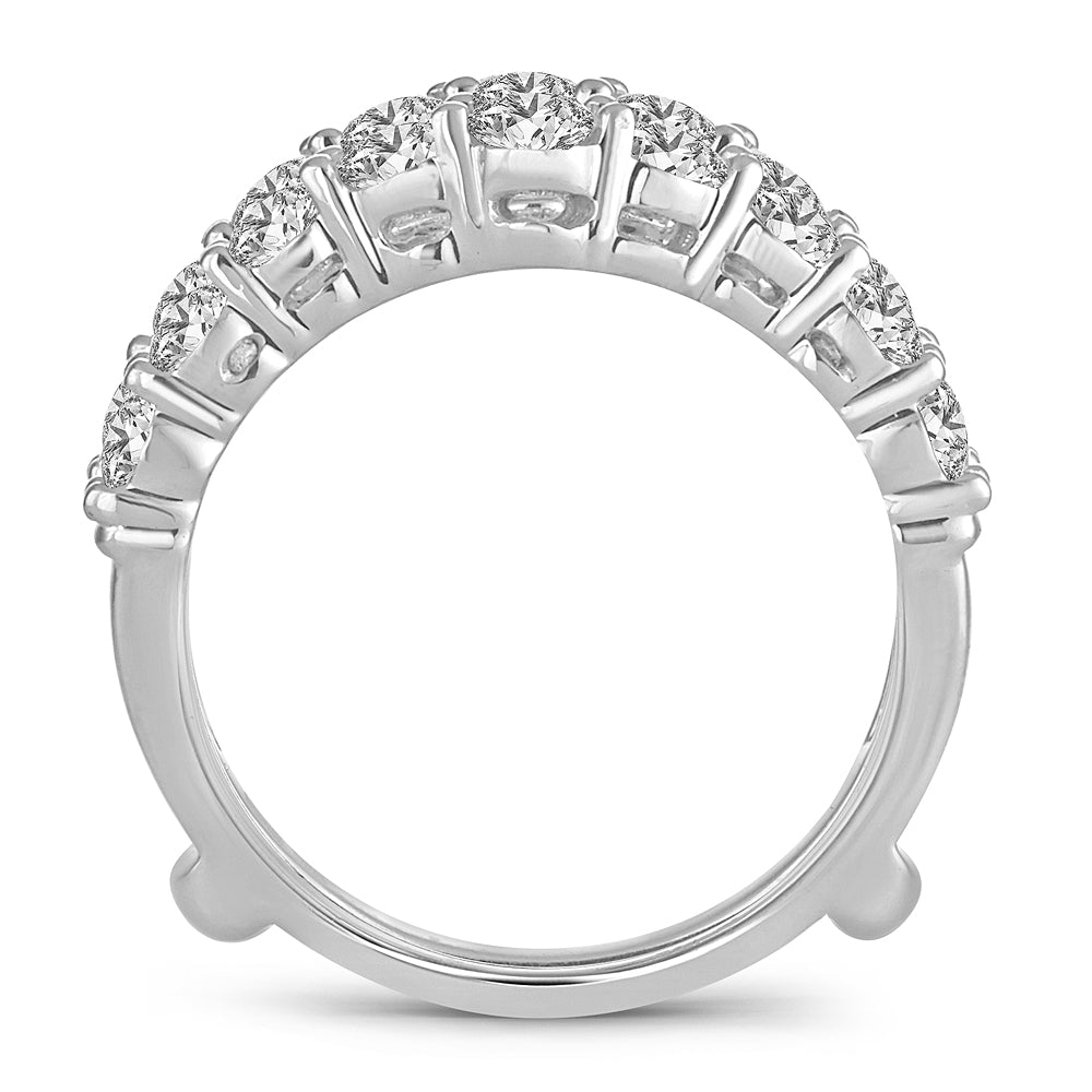 14K White Gold Dazzling 2.00Ct Diamond Rnig Guard