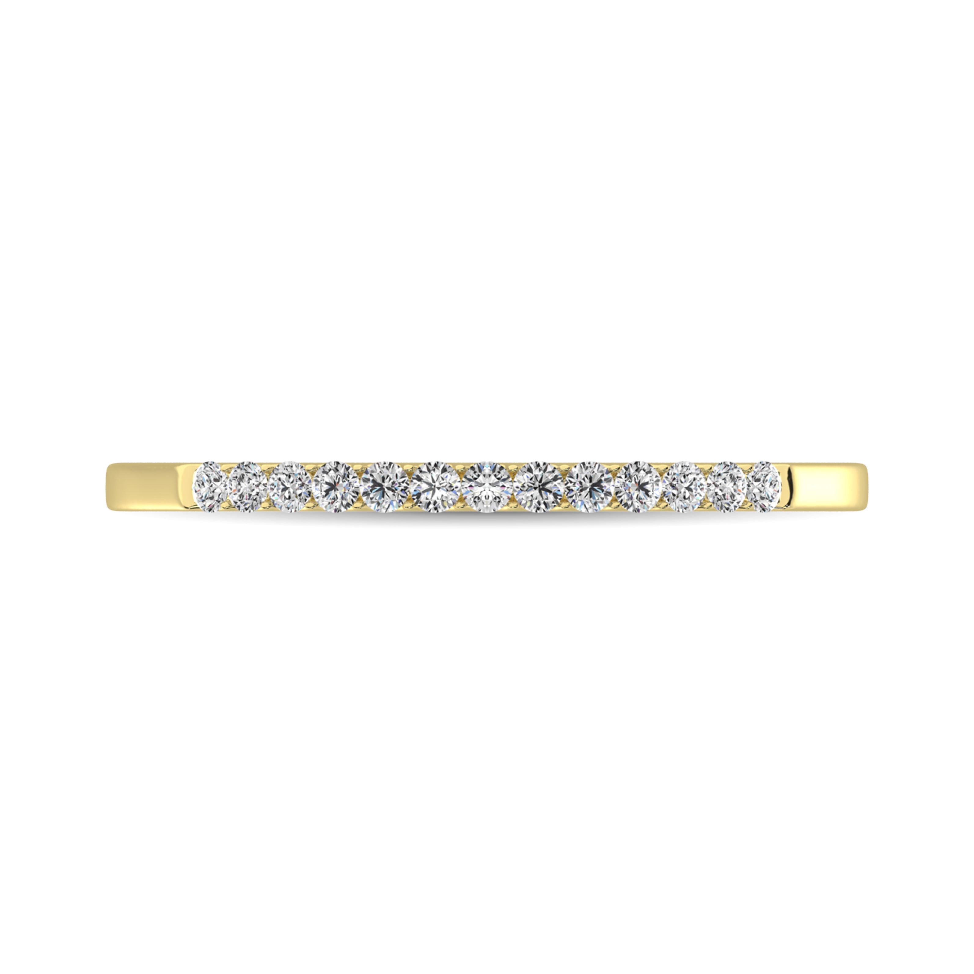 14K Yellow Gold 1/6 Ct.Tw. Diamond Ladies Machine Band