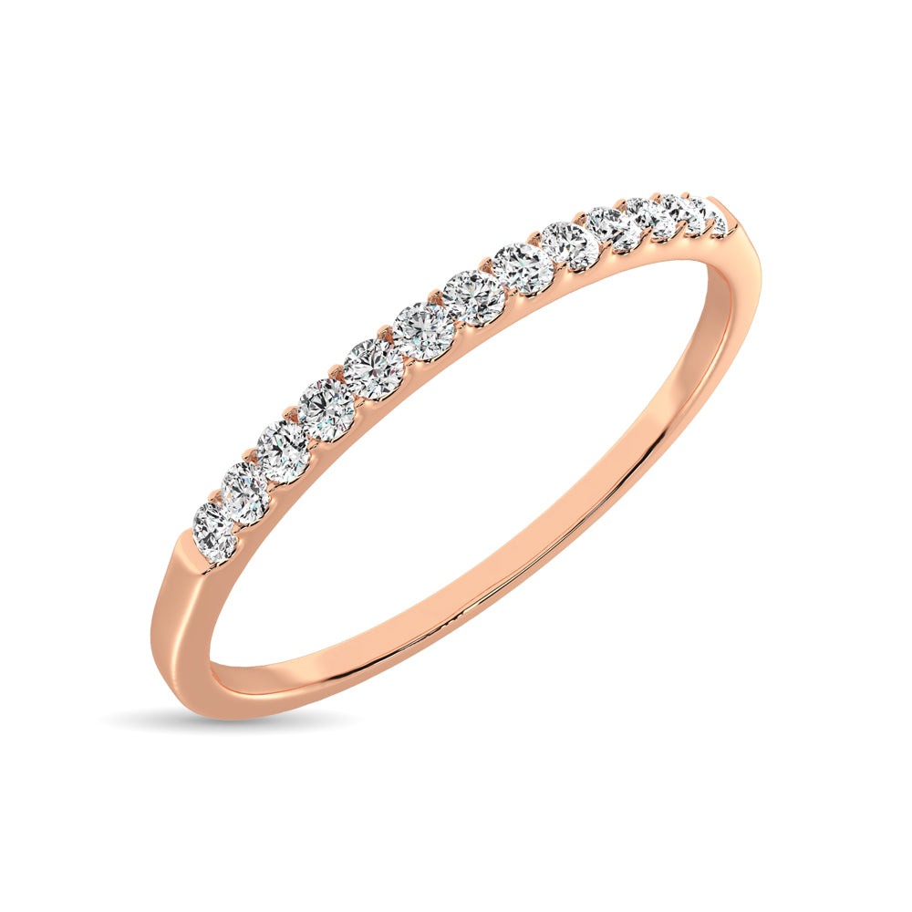14K Rose Gold 1/5 Ct Diamond Ladies Machine Band