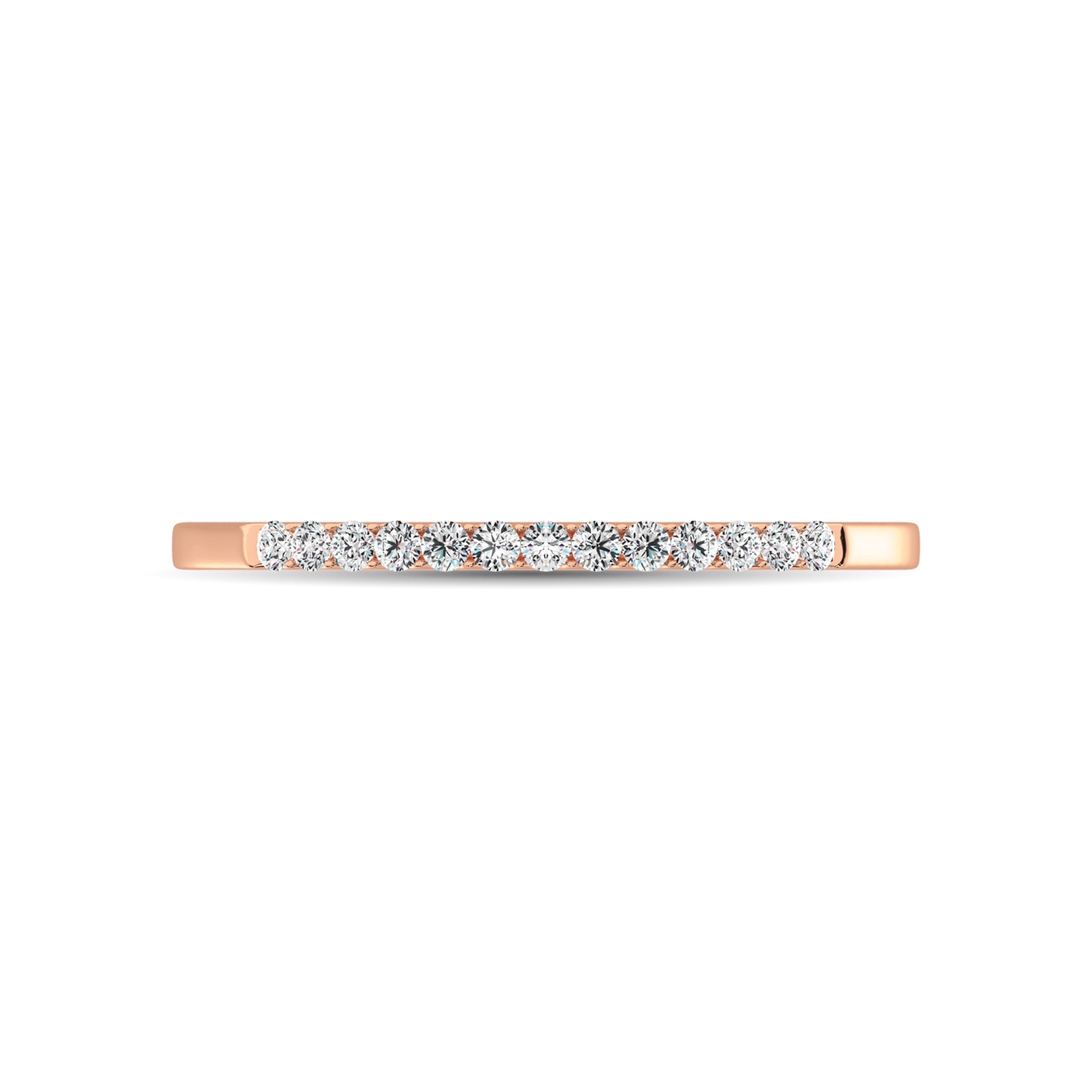 14K Rose Gold 1/5 Ct Diamond Ladies Machine Band