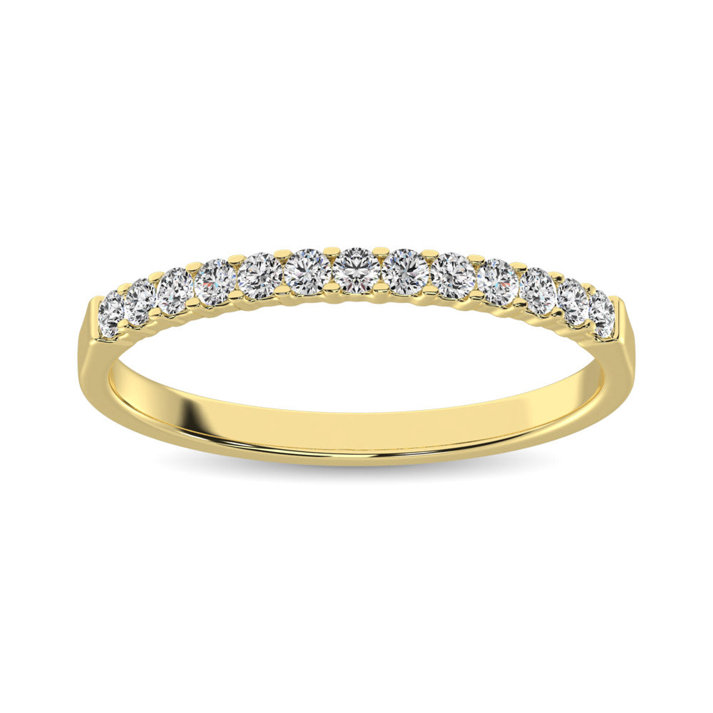 14K Yellow Gold 1/5 Ct Diamond Ladies Machine Band