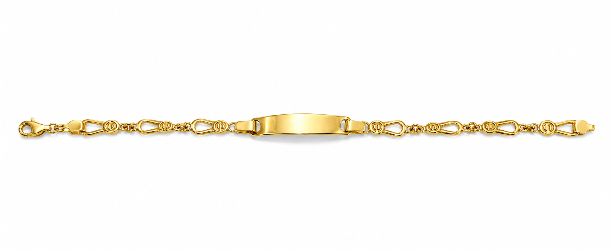 21KT Yellow Gold 4.5 MM Kids ID Plate Bracelet