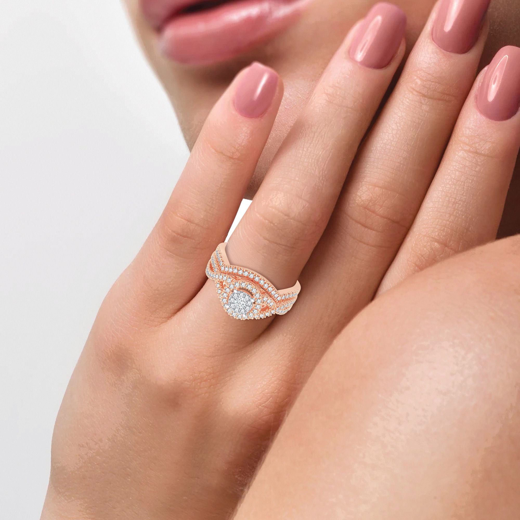 14K Rose Gold Beautiful 0.50Ct Diamond Ring