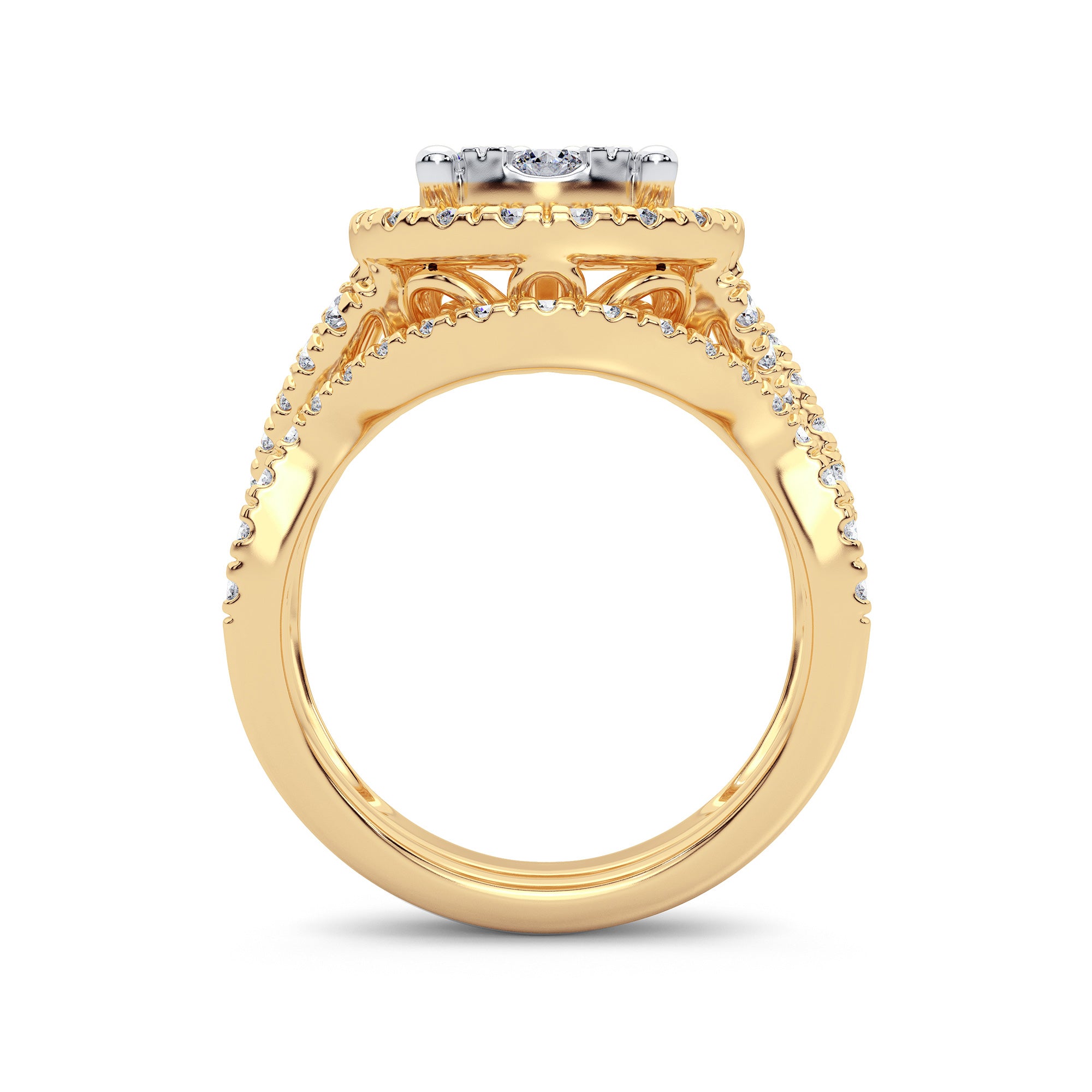 14K Yellow Gold Gorgeous 2.00Ct Diamond Bridal Ring