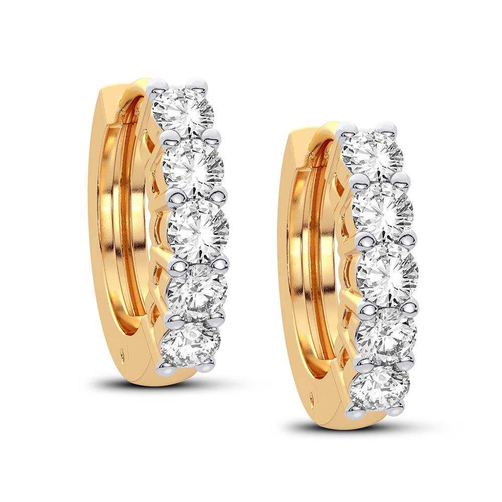 14K Yellow Gold Magnifcnet 0.27Ct Diamond Earring