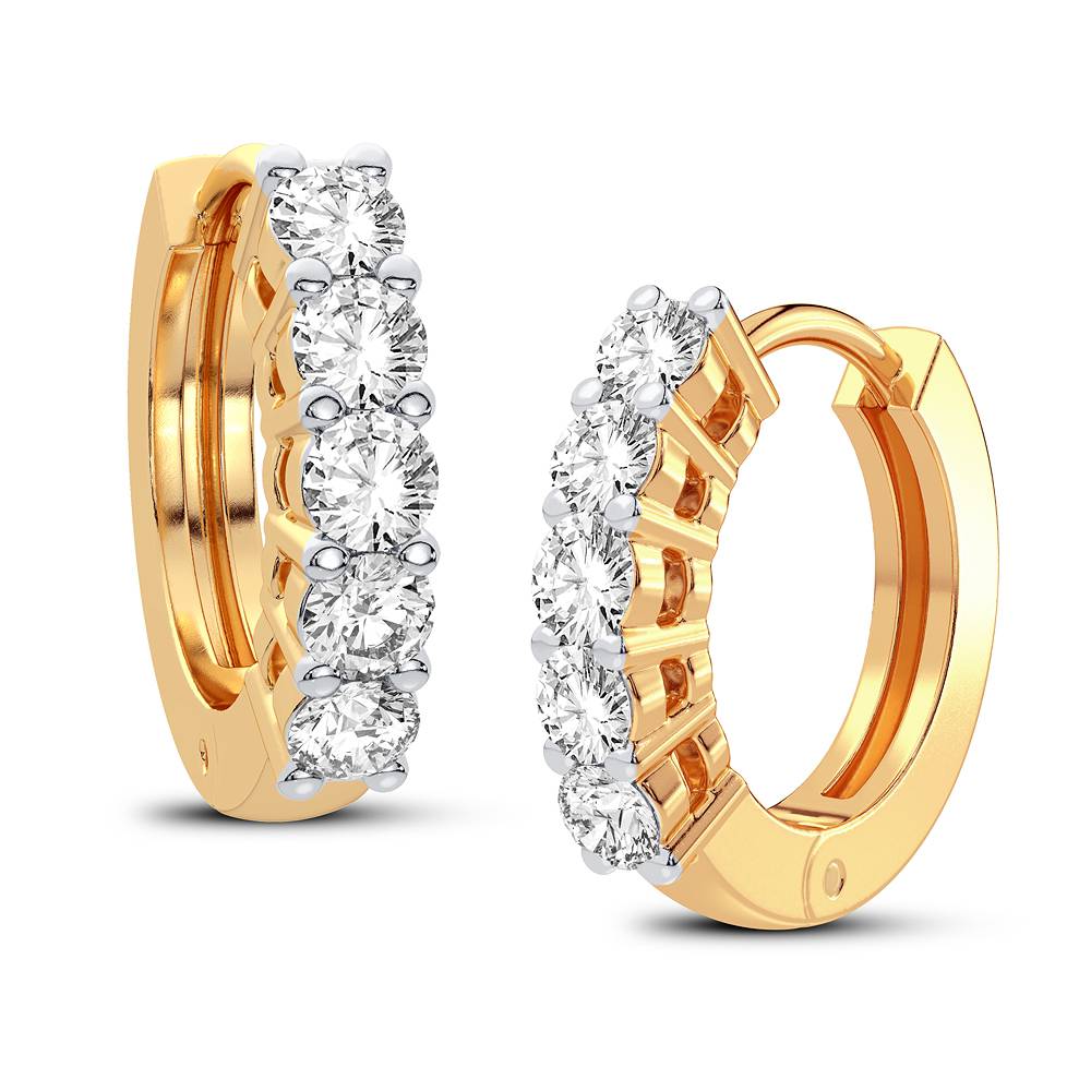 14K Yellow Gold Magnifcnet 0.27Ct Diamond Earring