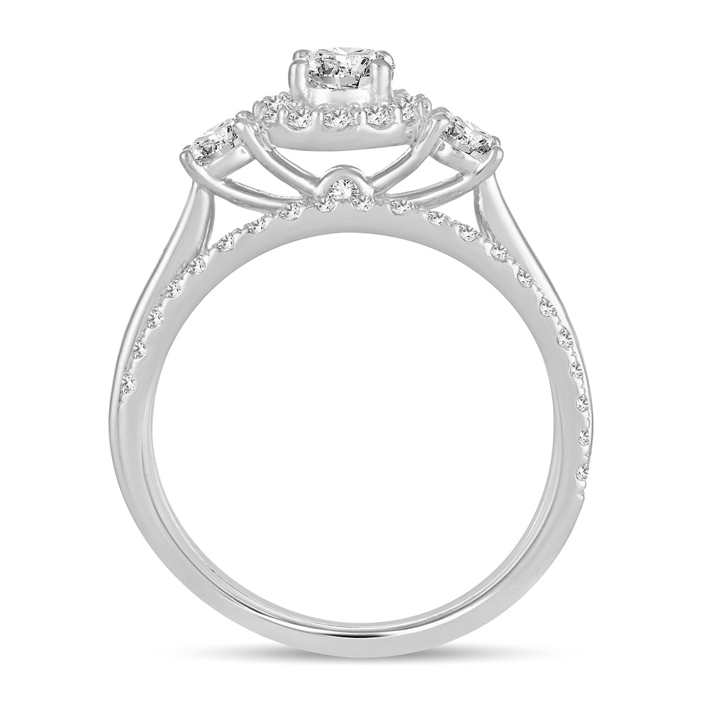 14K White Gold Beautiful 1.20Ct Diamond Bridal Ring