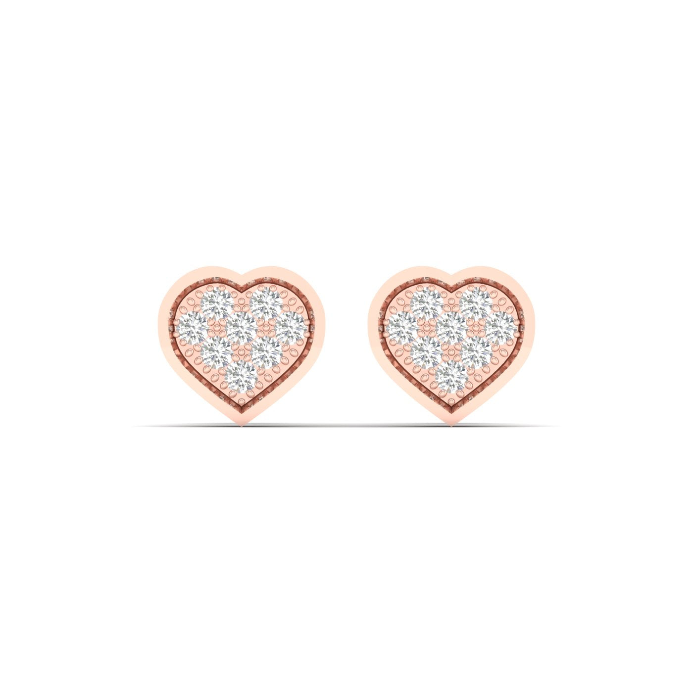 10K Rose Gold Magnifcnet 0.05Ct Diamond Earring