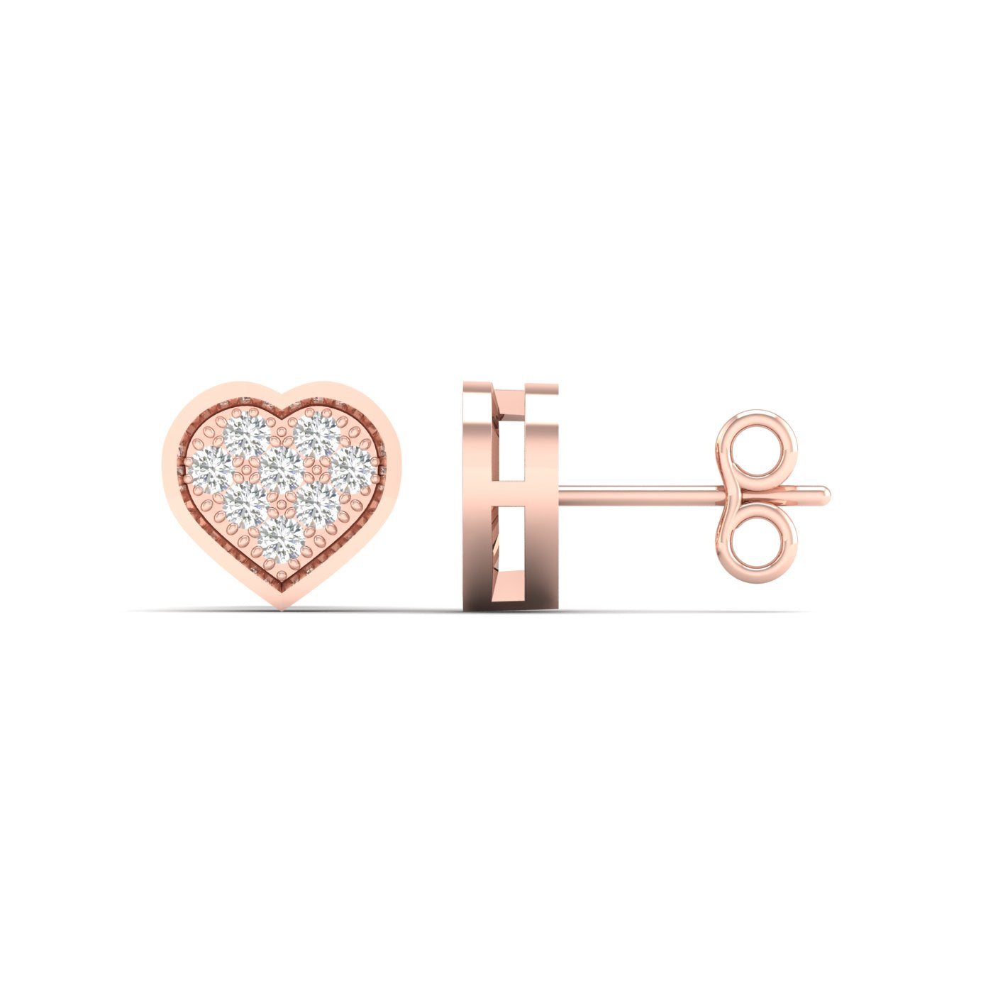 10K Rose Gold Magnifcnet 0.05Ct Diamond Earring