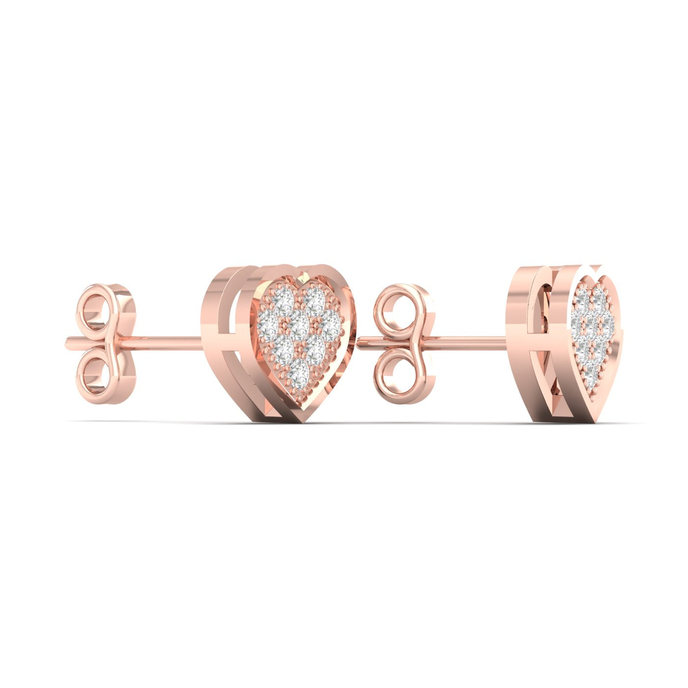 10K Rose Gold Magnifcnet 0.05Ct Diamond Earring