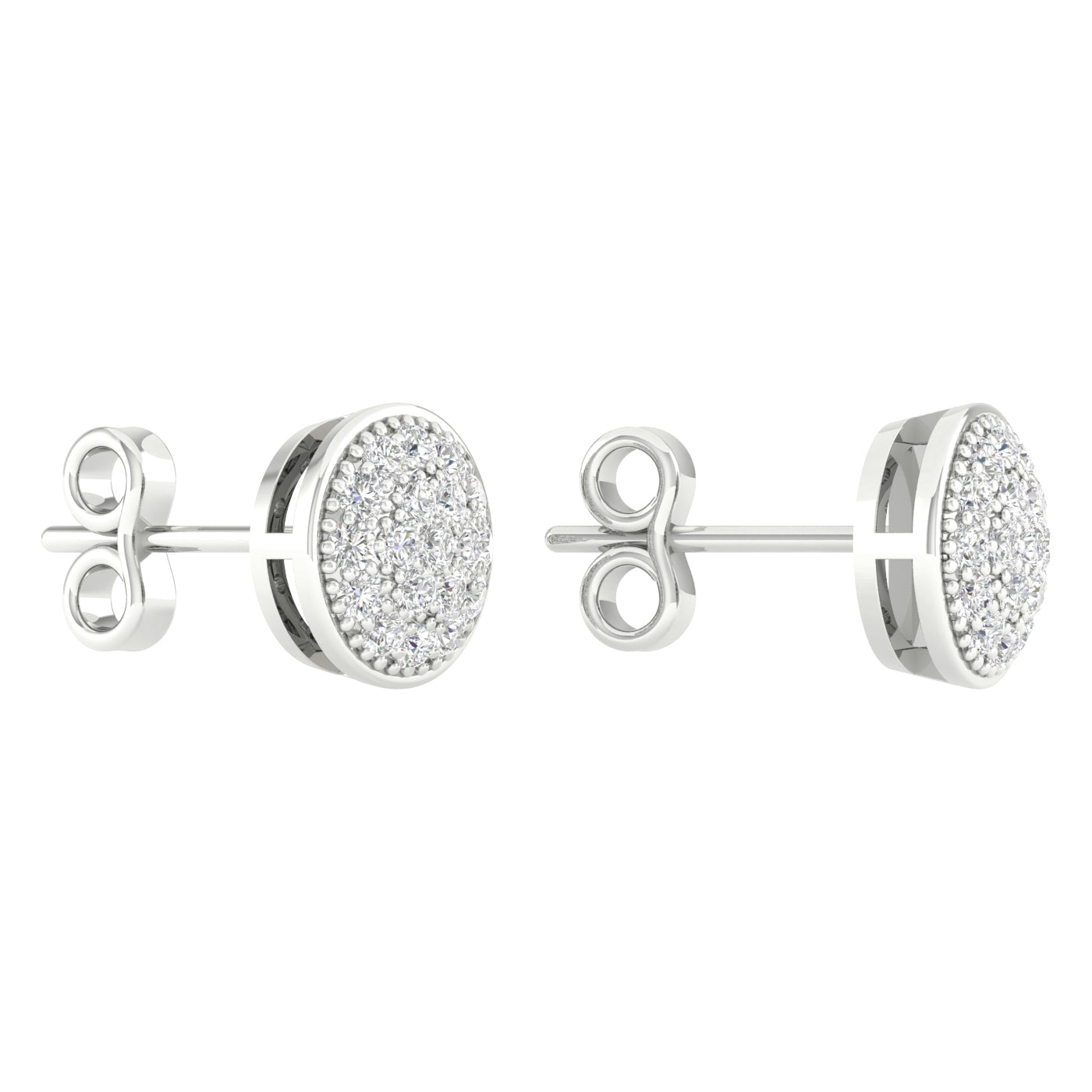 10K White Gold Elegant 0.10Ct Diamond Earring