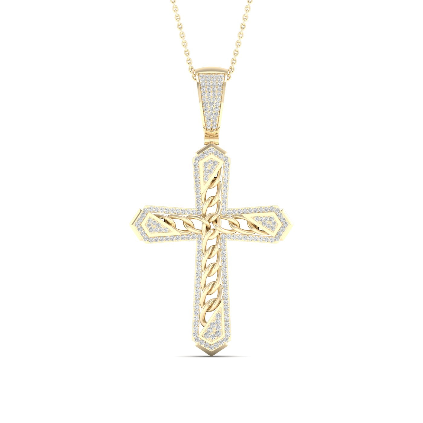 10K Yellow Gold Exquisite 0.55Ct Diamond Pendant (Chains Sold Separately)