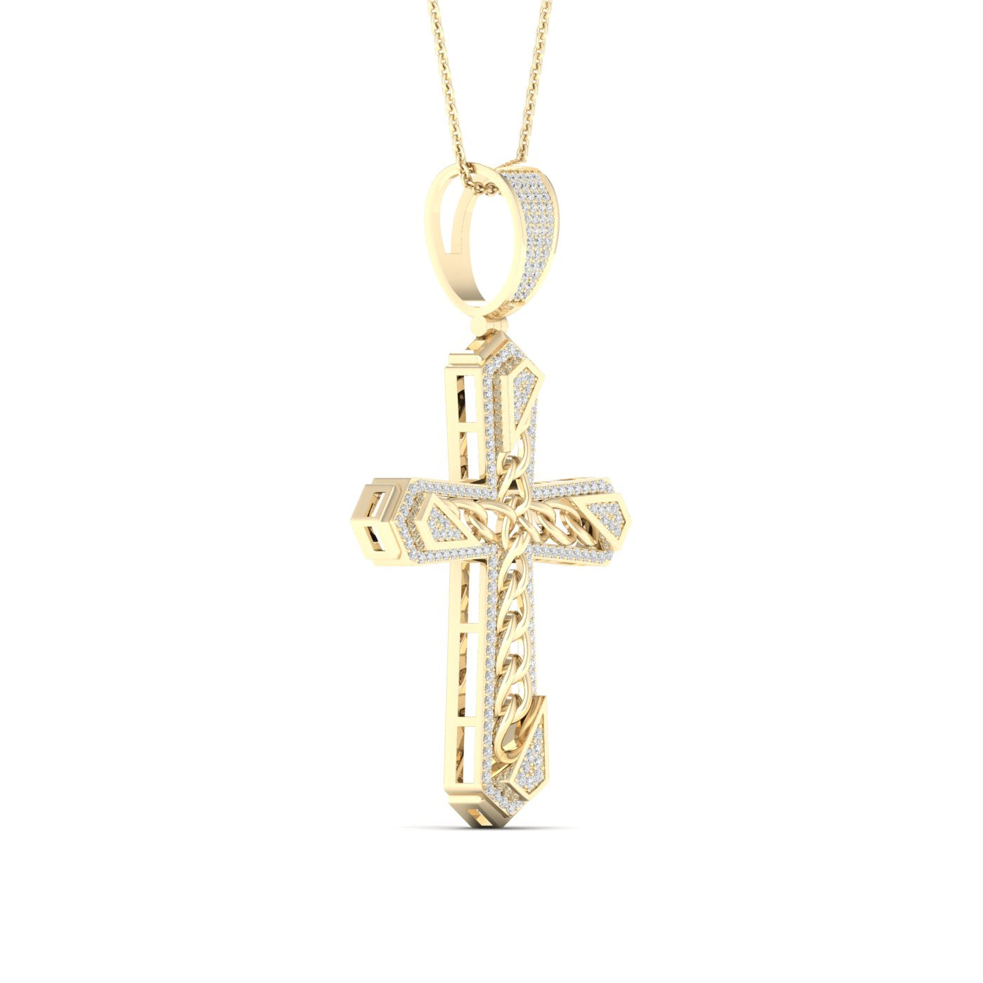10K Yellow Gold Exquisite 0.55Ct Diamond Pendant (Chains Sold Separately)