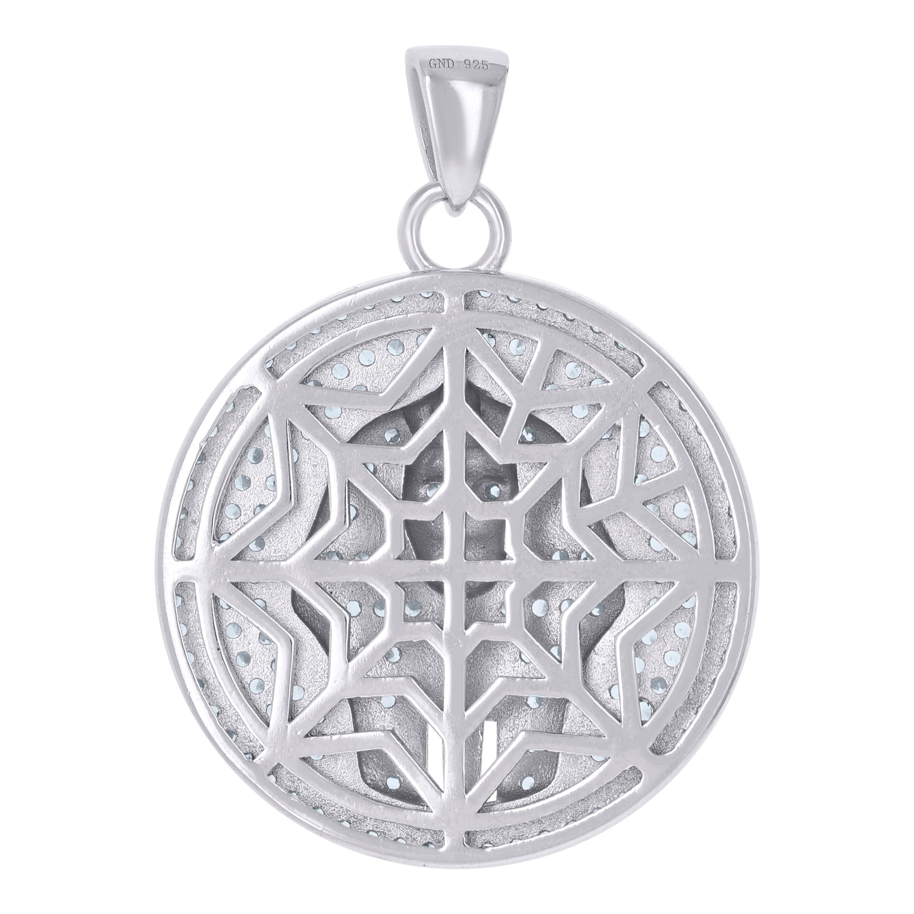 925 Sterling Silver Mens Cubic-Zirconia Pharaoh Egyptian Fashion Charm Pendant